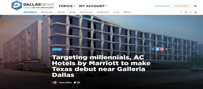 Targeting millennials, AC Hotels by Marriott to make Texas debut near Galleria Dallas